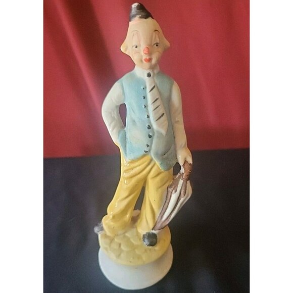 Vintage Hobo Derby 6 1/4" Clown Bisque Figurine - Picture 10 of 10